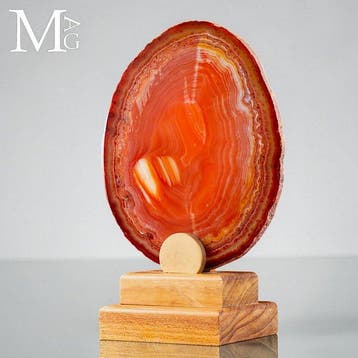 Agate de qualité premium - Tranche de cornaline - Base en