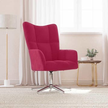 vidaXL Relaxstoel fluweel wijnrood, Verzenden
