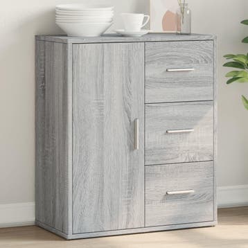 vidaXL Dressoir 60x31x70 cm bewerkt hout grijs sonoma, Verzenden