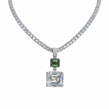 Collier - 14 carats Or blanc - 32.48ct. tw. Diamant (Cultivé, Nieuw