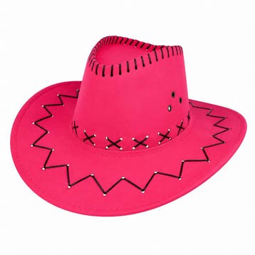 Cowboyhoed - Western Hoed met Stiksel - Fuchsia Roze