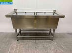RVS Spoeltafel Vogue CF406 Dubbele spoelbakken 141 cm Horeca, Ophalen of Verzenden
