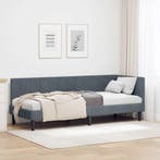 vidaXL Hoek Bed Frame Donkergrijs 80 cm x 200 cm Fluweel, Verzenden