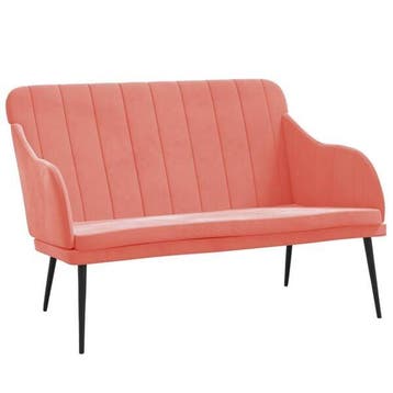 Roze fluweel bankje -34% | Retour deal | Nu snel besparen, Huis en Inrichting, Zetels | Zetels, Verzenden, Tweepersoons, 75 tot 100 cm
