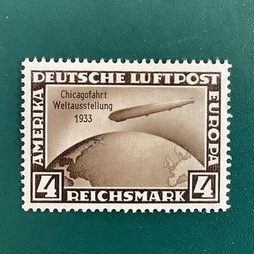 Duitse Rijk 1933 - 4 Mark Chicagofarth - MH - Michel 498, Postzegels en Munten, Gestempeld