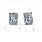 Oorbellen - 14 karaat Geel goud - 1.22ct. tw. Aquamarijn -, Nieuw