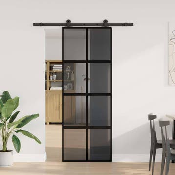 vidaXL Schuifdeur met beslag 76x205 cm gehard glas en, Doe-het-zelf en Bouw, Verzenden, Nieuw
