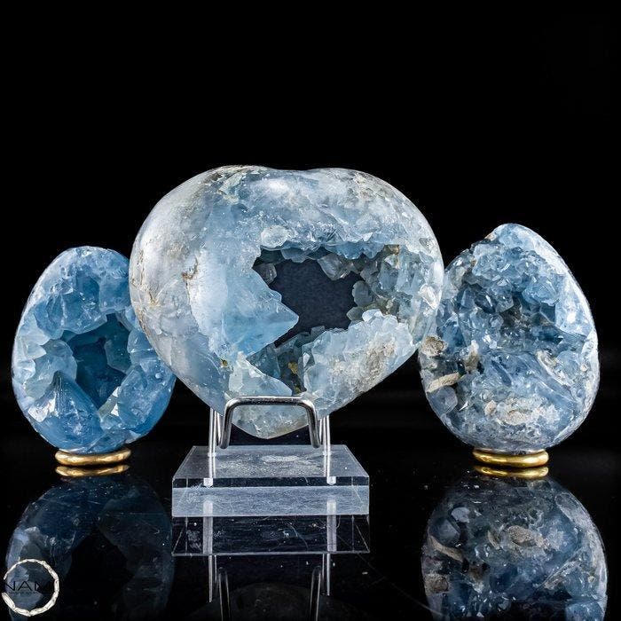 Celestiet Set – Hemelse Kristalschoonheid in zachte, Verzamelen, Mineralen en Fossielen