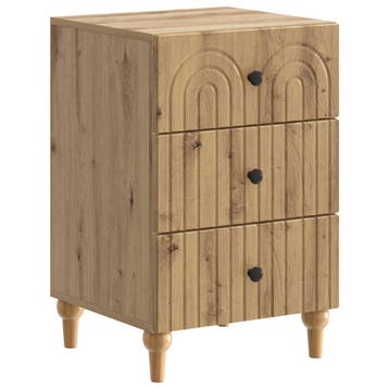 vidaXL Nachtkastje Artisanaal eiken 43x 41 x 66,5 cm Bewerkt, Verzenden