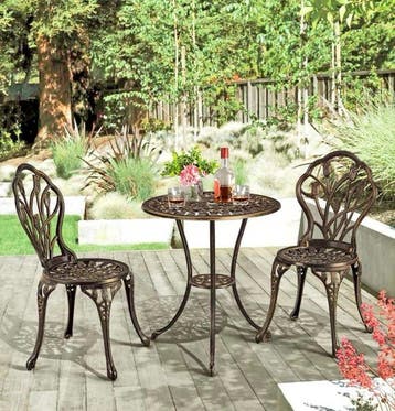 Hand painted brass color iron table set - Salontafel (3) -