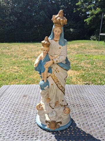 Statue, Madonna met Kind - 47 cm - Plâtre