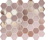 Wand Mozaïek Tegels Factory Hexagon Keramiek Oudroze - Ma.., Nieuw, Ophalen of Verzenden, 20 tot 40 cm, 10 m² of meer