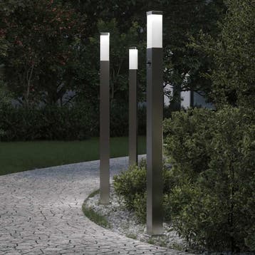 vidaXL Bolderverlichting met sensor 3 stuks 110 cm RVS IP44, Verzenden