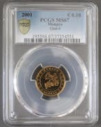 10 Cents Monaco Km 170 10 Cent 2001 Ritter Grimaldi Pcgs..., Verzenden