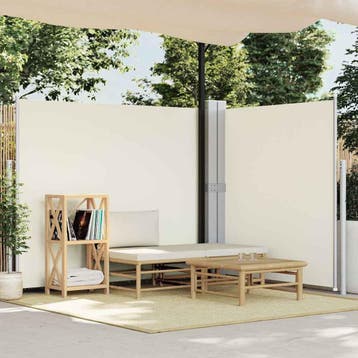 vidaXL Windscherm uittrekbaar 180x600 cm crèmekleurig, Verzenden, Nieuw