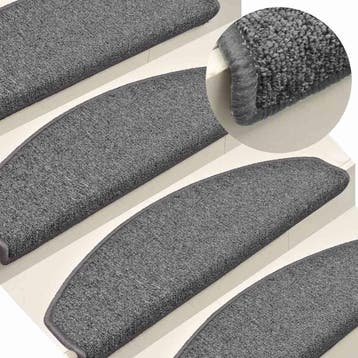 vidaXL Trapmatten 15 st 65x24x4 cm Donkergrijs Halfrond, Verzenden