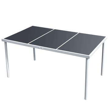 vidaXL Tuintafel 150x90x74 cm staal zwart, Verzenden