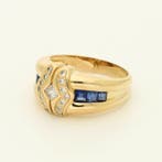 Ring - 18 karaat Geel goud Saffier - Diamant, Nieuw