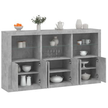 vidaXL Dressoir met LED-verlichting 181,5x37x100 cm, Huis en Inrichting, Kasten | Dressoirs, Verzenden, Nieuw