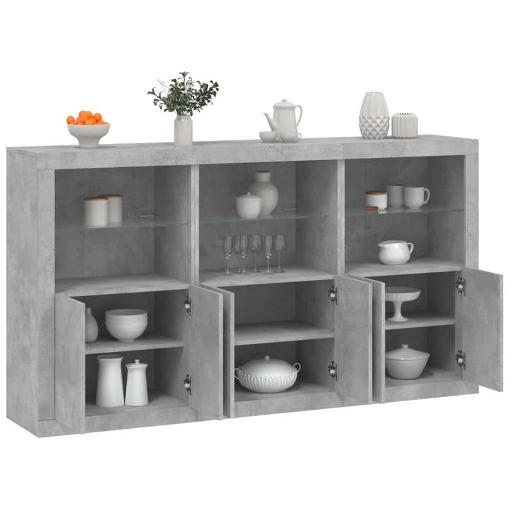 vidaXL Dressoir met LED-verlichting 181,5x37x100 cm, Huis en Inrichting, Kasten | Dressoirs, Nieuw, Verzenden