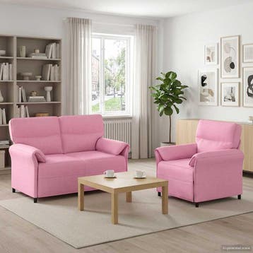 vidaXL bank / zetelstel 2 st Roze Stof, Verzenden