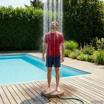 vidaXL Tuin Vloershower WPC en roestvrij staal 201 Bruin, Verzenden