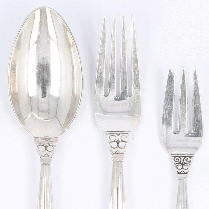 Georg Jensen - Johan Rohde - Model Acorn - Soeplepel -, Antiquités & Art, Antiquités | Argent & Or