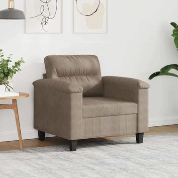 vidaXL Fauteuil 60 cm microvezelstof taupe, Huis en Inrichting, Zetels | Zetels, Verzenden, Nieuw