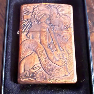 Zippo - Zippo Copper 2022 – grabado relieve geisha,, Nieuw