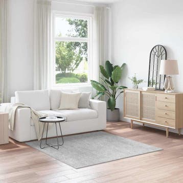 vidaXL Antislip Shaggy Tapijt Grijs 160 x 160 cm PP, Verzenden, Nieuw