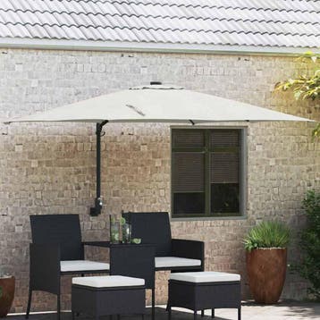 vidaXL Tuinparasol Zand 248,5 x 247,5 x 160 cm Polyester en, Verzenden, Nieuw