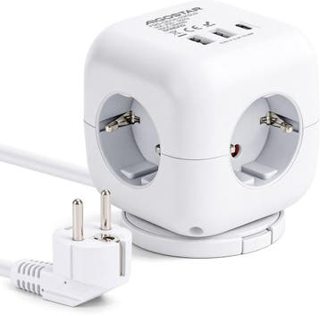 Stekkerdoos met usb - Met schakelaar - 1.5 Meter Verlengsnoe, Verzenden, Nieuw