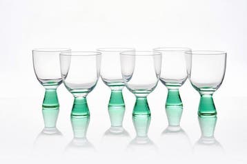 Carlo Moretti - Verre à eau (6) - Les solidi - Verre de