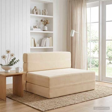 vidaXL Vouwbare Sofa Bed Crèmekleurig 70 x 72 x 60 cm Stof, Verzenden