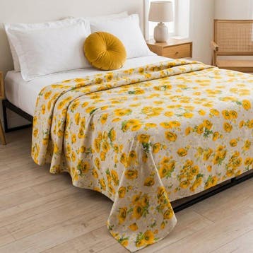 BA201 - Stof Gele papavers en margrieten – Country Chic -