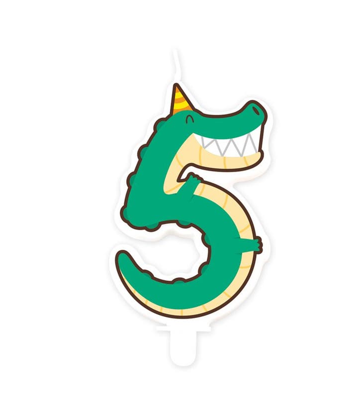 Kaars 5 Jaar Krokodil, Hobby & Loisirs créatifs, Articles de fête, Envoi