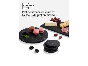 Veiling - Elegante handgemaakte Marmeren Serveerset Zwart, Huis en Inrichting, Nieuw
