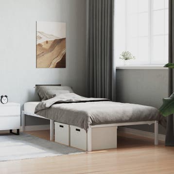 vidaXL Bedframe metaal wit 107x203 cm, Verzenden, Nieuw