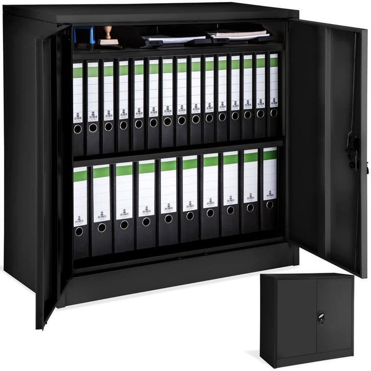 Archiefkast met 3 planken 90x40x90 cm - zwart, Huis en Inrichting, Kasten | Roldeurkasten en Archiefkasten, Verzenden