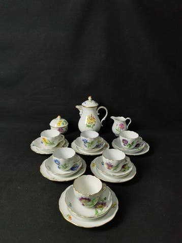 Meissen - Fiori - Servizio da moka - XX secolo - Service à