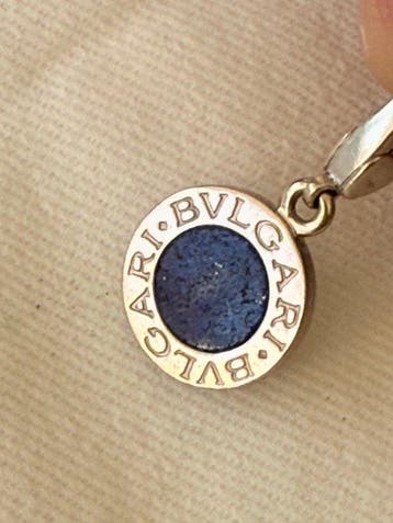 Bvlgari - Medaille hanger - 18 karaat Witgoud Lapis lazuli