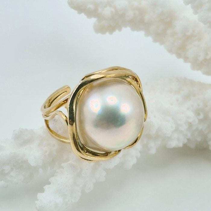 Zilver, Verguld - Ring - PERLA MABE, Collections, Minéraux & Fossiles