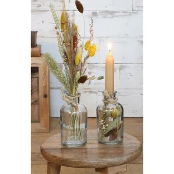 Glas vaas fles riga voor schelpen kaarsen of olielamp 12×7