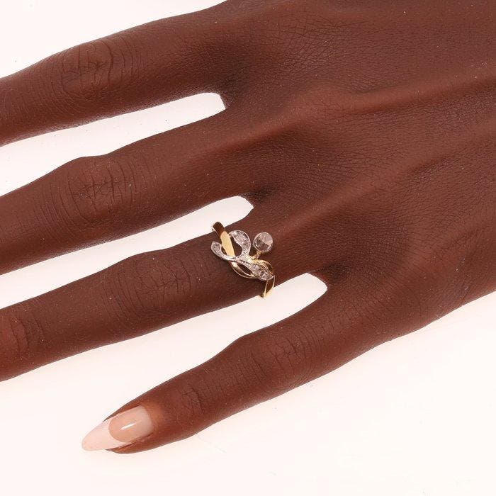 Ring - 18 karaat Geel goud - Diamant - Vintage uit 1900, Art, Bijoux, Sacs & Beauté, Bagues