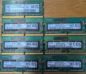 SODIMM 8GB 1Rx16 PC4-3200AA-SCO Non-ECC Unbuffered (7 stuks), Computers en Software, Gebruikt, DDR4, 8 GB, Ophalen of Verzenden