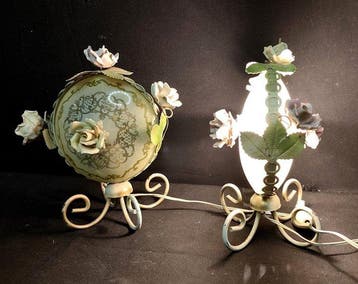 Tafellamp (2) - Nessuna Riserva - opaalglas, keramiek,, Antiek en Kunst