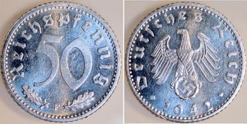 50 Pfennig Duitsland 50 Reichspfennig 1942 F J 372 Erstab..., Verzenden, België