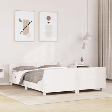 vidaXL Bedframe zonder matras massief grenenhout wit 160x200, Verzenden, Nieuw