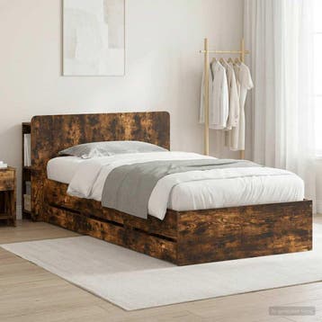 vidaXL Bedframe met opbergruimte en hoofdbord met lade, Huis en Inrichting, Slaapkamer | Bedden, Verzenden, Nieuw