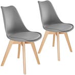 tectake Eetkamerstoelen Frederikke - grijs, Set van 2, Huis en Inrichting, Verzenden, Nieuw